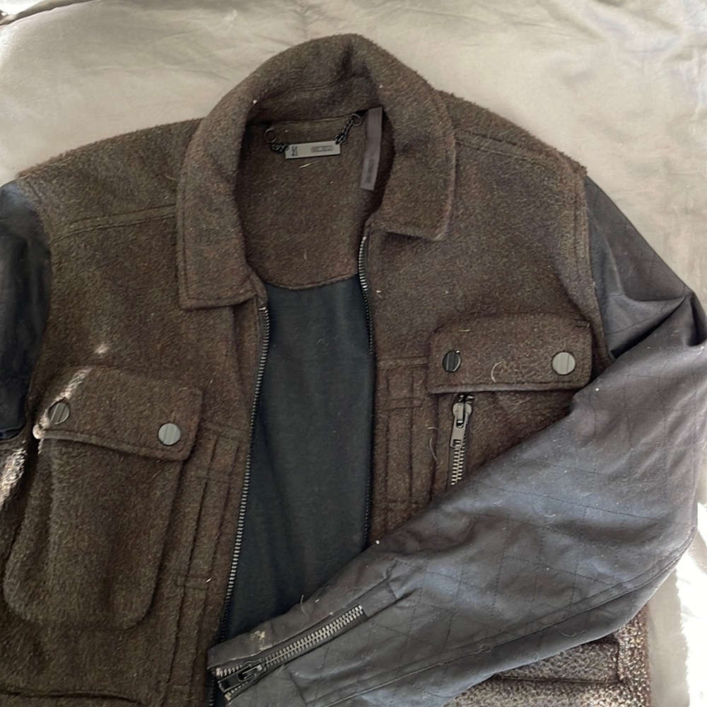 Commune Winter Coat Two Tone Zipper Detailing